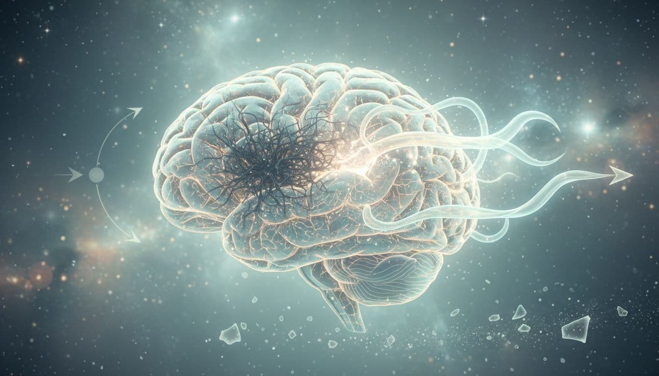 An illustration of the shift from nervous system tension toward calm, created with AI.