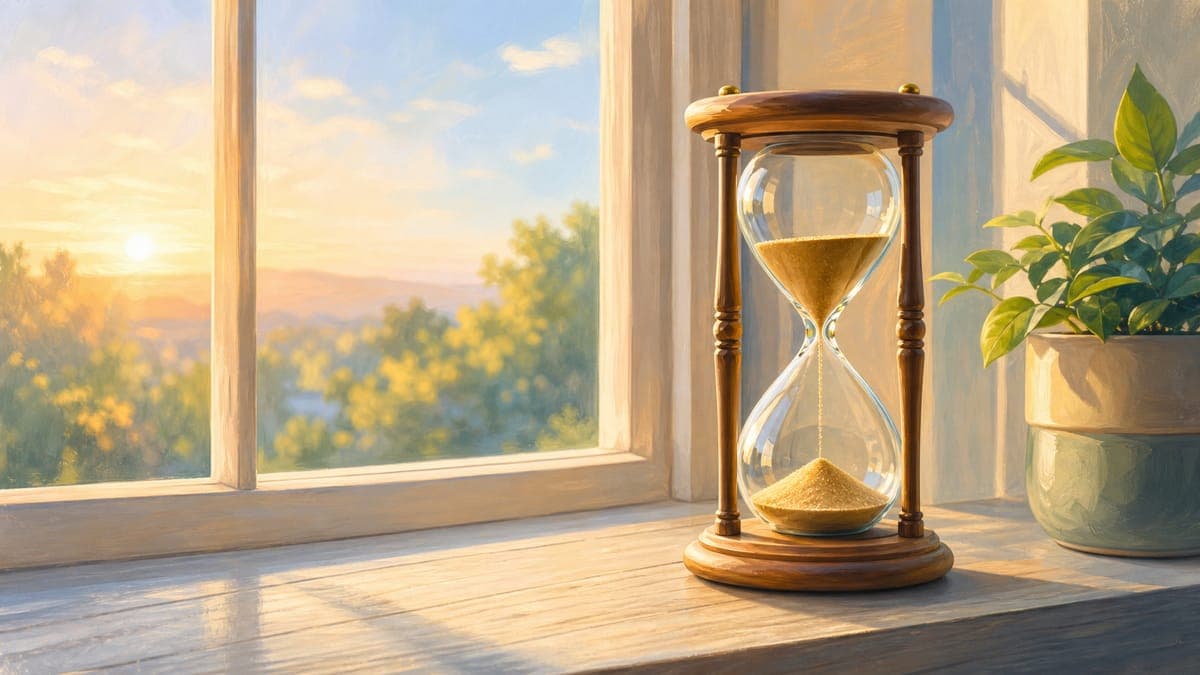 A winding path through a calm landscape disappearing over a gentle rise toward warm light, representing the unknown but hopeful timeline of trauma therapy